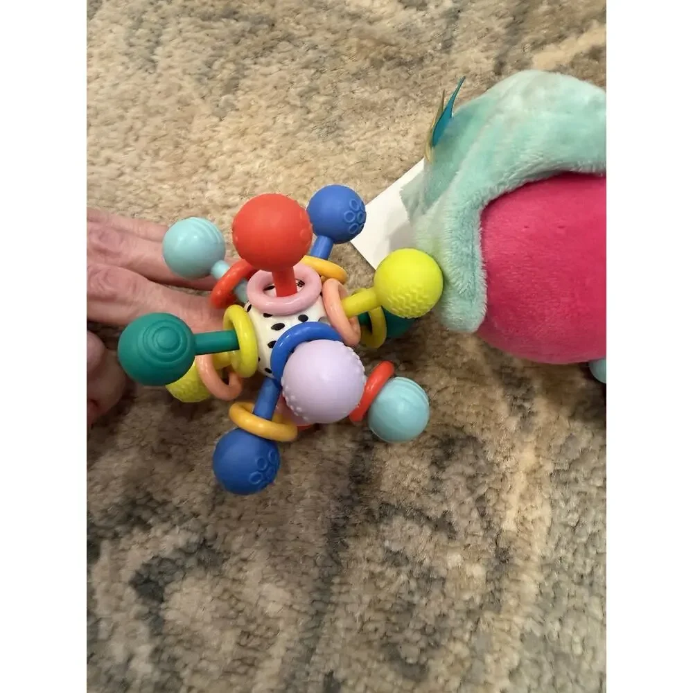 Manhattan Toy Atom Colorpop Rattle & Teether Grasping & Strawberry Tether NEW